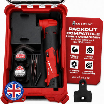 SAFETYKING® M12 Multitool Liner Compatible With Milwaukee Packout Compact Box (48-22-8435) Precision Rigid Insert for Organizer (Insert Only, Tools & Box Not Included)