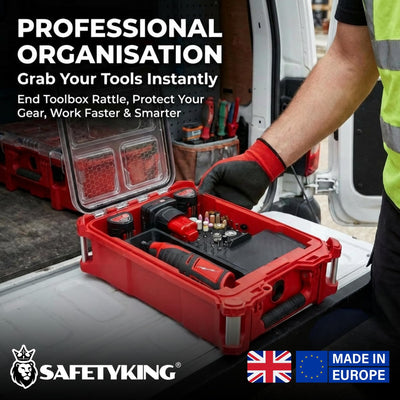 Milwaukee Packout Compatible Liner Organiser for Packout Compact Box (48-22-8435) – Precision Rigid Insert for M12 Small Battery Organizer (Insert Only, Tools & Box Not Included)