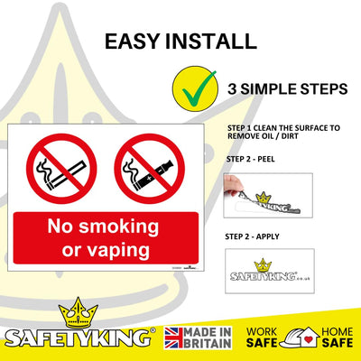 SAFETYKING® 13PCS 180cm x 135cm No Smoking No Vaping Sticker