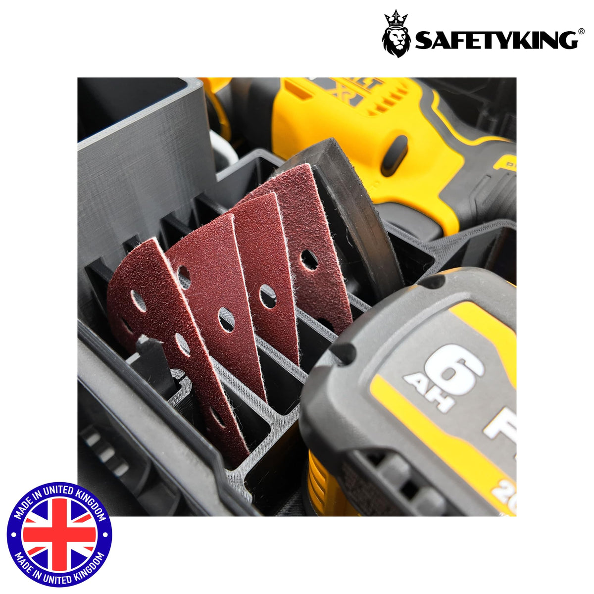 SAFETYKING® 20V Oscillating Multi-tool Organizer Compatible With Dewalt Tough System Deep Compact Organizer Precision Rigid Insert for Organizer (Insert Only, Tools Box Not Included)
