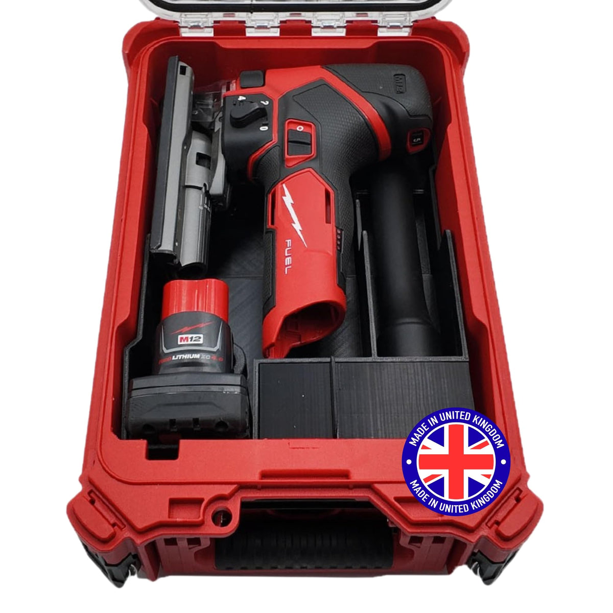 SAFETYKING Precision Rigid Insert for M12 FUEL Jigsaw Organizer - Compatible with Packout Liner Organiser for Packout Compact Box (48-22-8435) – (Insert Only, Tools & Box Not Included)