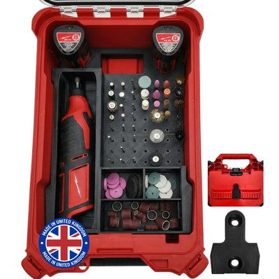 SAFETYKING® M12 Rotary Tool Organizer Liner Compatible With Milwaukee Packout Compact Box (48-22-8435) Precision Rigid Insert for Organizer (Insert Only, Tools & Box Not Included)
