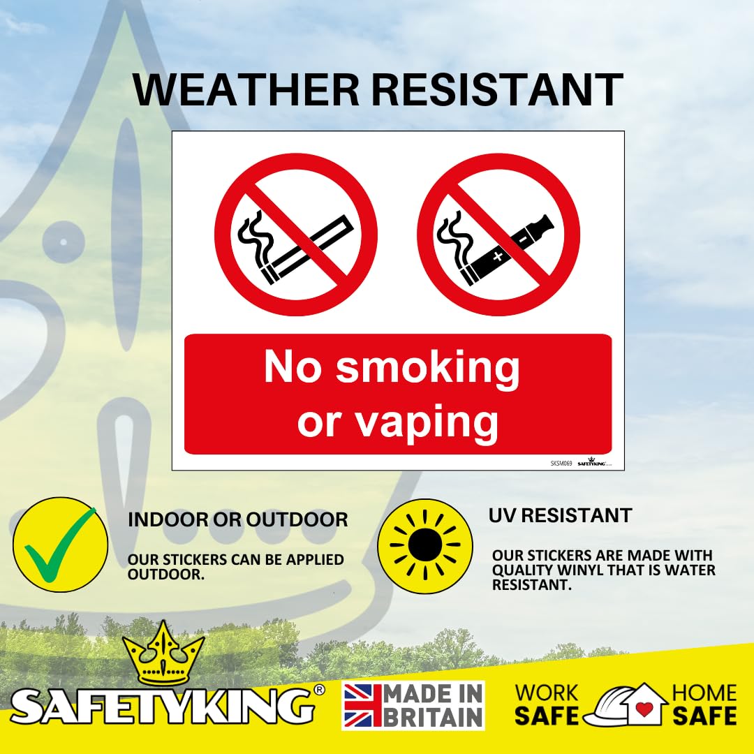 SAFETYKING® 13PCS 180cm x 135cm No Smoking No Vaping Sticker