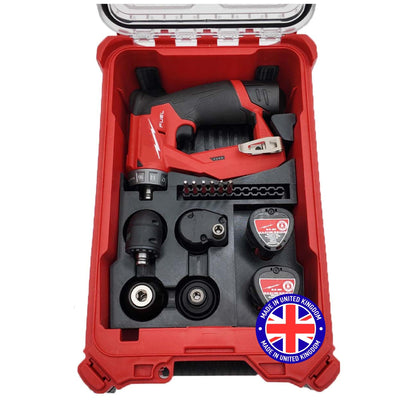 Milwaukee Packout Compatible Liner Organiser for Packout Compact Box (48-22-8435) – Precision Rigid Insert for M12 FUEL Installation Drill & Accessories (Insert Only, Tools & Box Not Included) UK Made