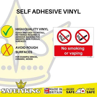 SAFETYKING® 13PCS 180cm x 135cm No Smoking No Vaping Sticker