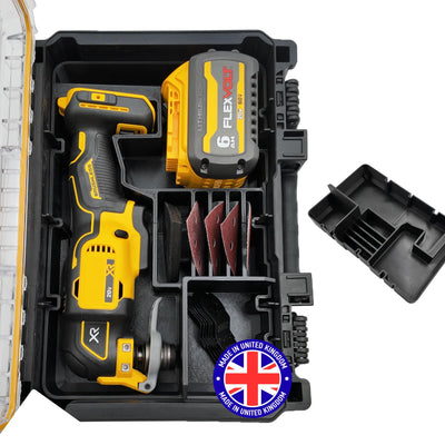 SAFETYKING® 20V Oscillating Multi-tool Organizer Compatible With Dewalt Tough System Deep Compact Organizer Precision Rigid Insert for Organizer (Insert Only, Tools Box Not Included)